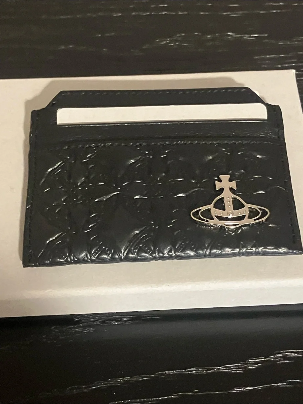 Vivienne Westwood Black Embossed Orb Card Holder